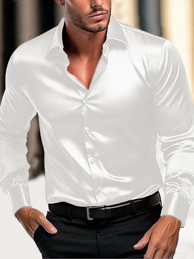 Men's Fashion Business Luxury Design Printed Long Sleeve Shirt