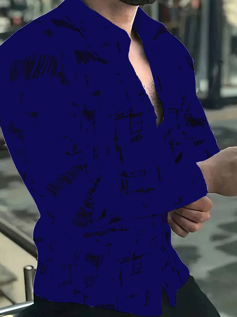 Men's Plaid Business Long Sleeve Shirt