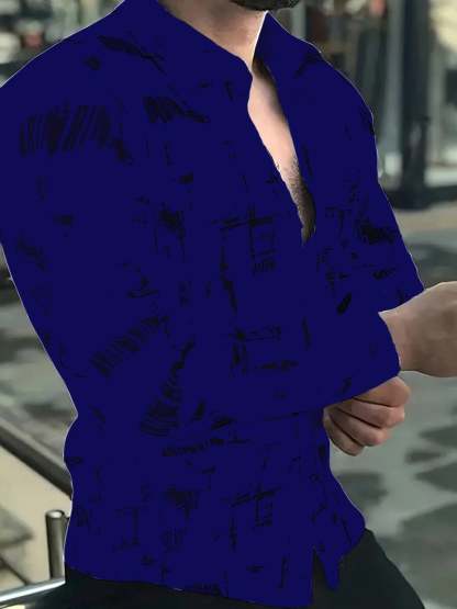 Men's Plaid Business Long Sleeve Shirt