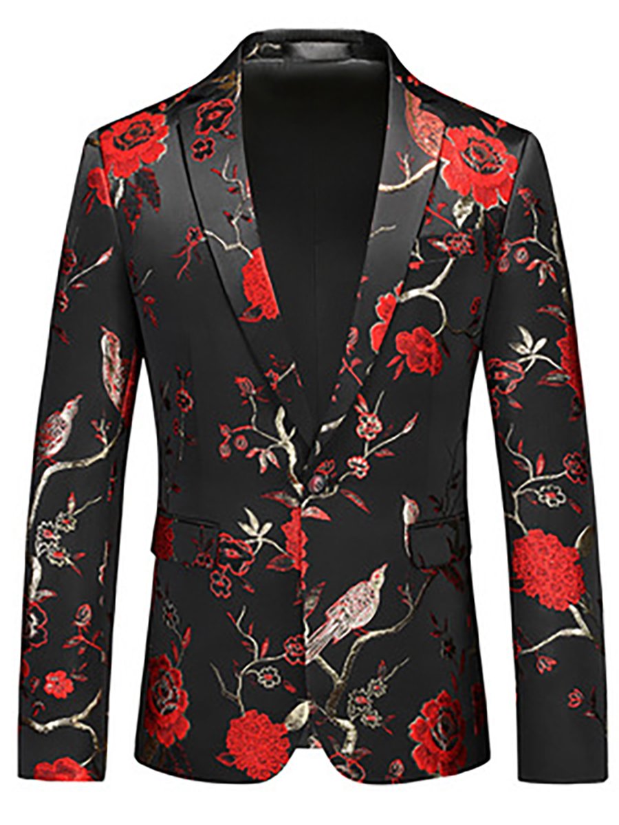 Men's Business Casual Banquet Gold Stamping Suit Jacket