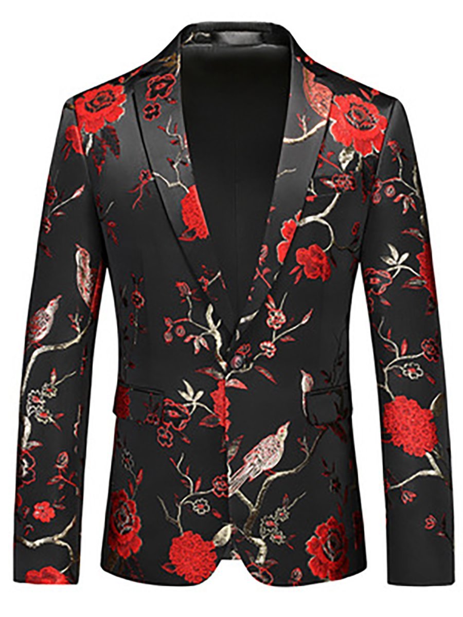 Men's Business Casual Banquet Gold Stamping Suit Jacket