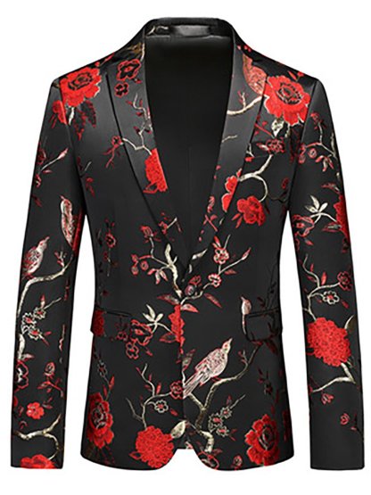 Men's Business Casual Banquet Gold Stamping Suit Jacket