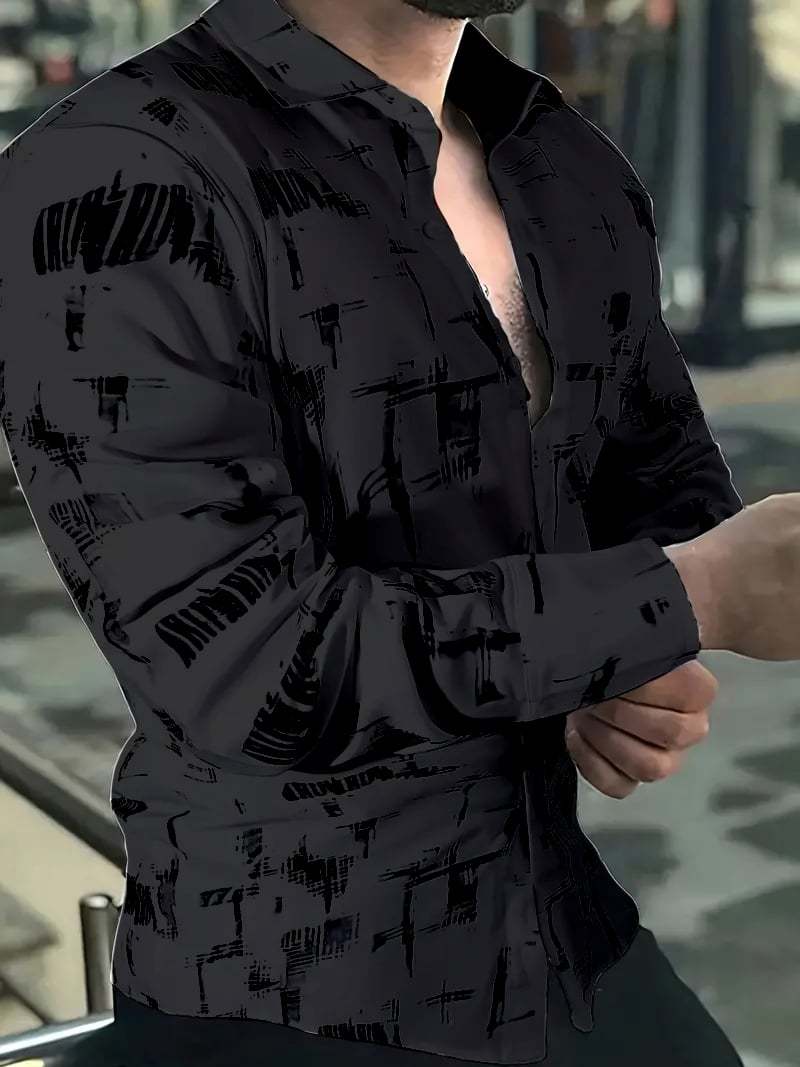 Men's Plaid Business Long Sleeve Shirt