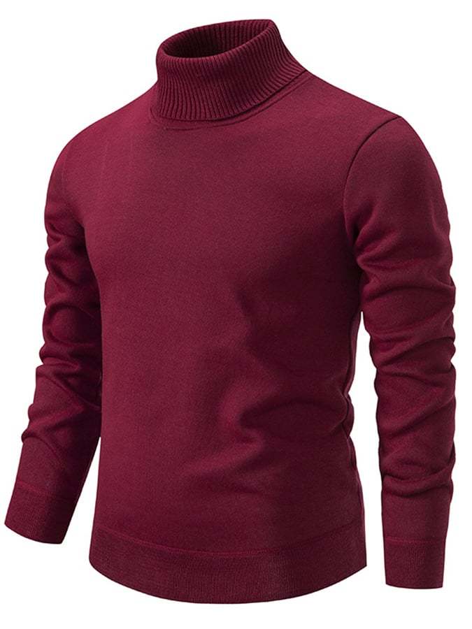 Men's Fashion Solid Color Pullover Long Sleeve Sweater
