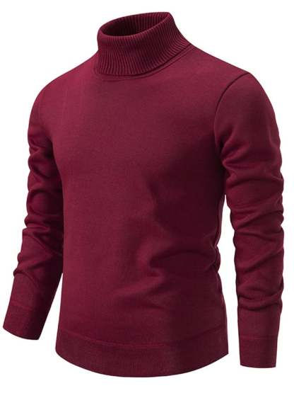 Men's Fashion Solid Color Pullover Long Sleeve Sweater