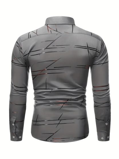 Men's Geometric Business Casual Shirt