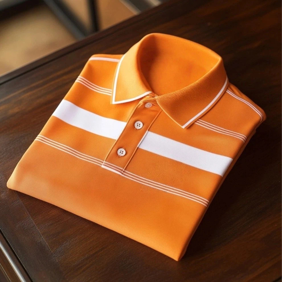 Men's Business Casual    Embroidered Button Short Sleeve Polo Shirt