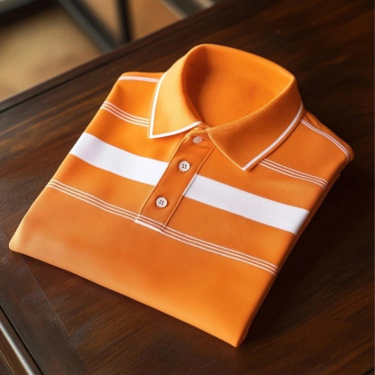 Men's Business Casual    Embroidered Button Short Sleeve Polo Shirt