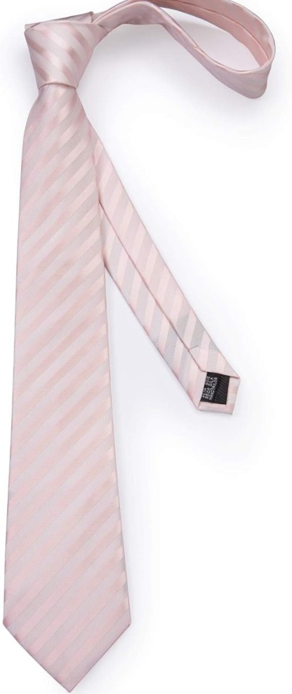 Men's Solid Color Tie and Pocket Square Set,Pink