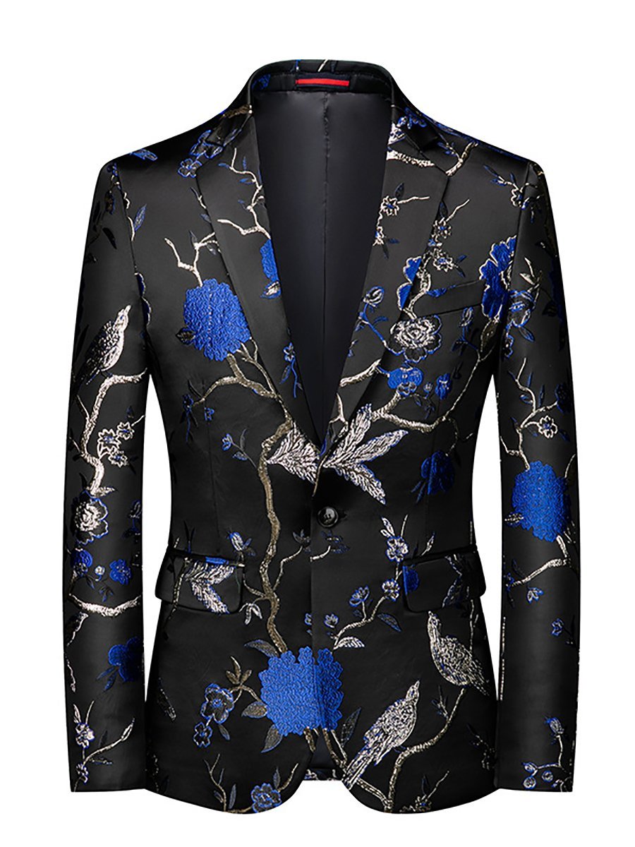 Men's Business Casual Banquet Gold Stamping Suit Jacket