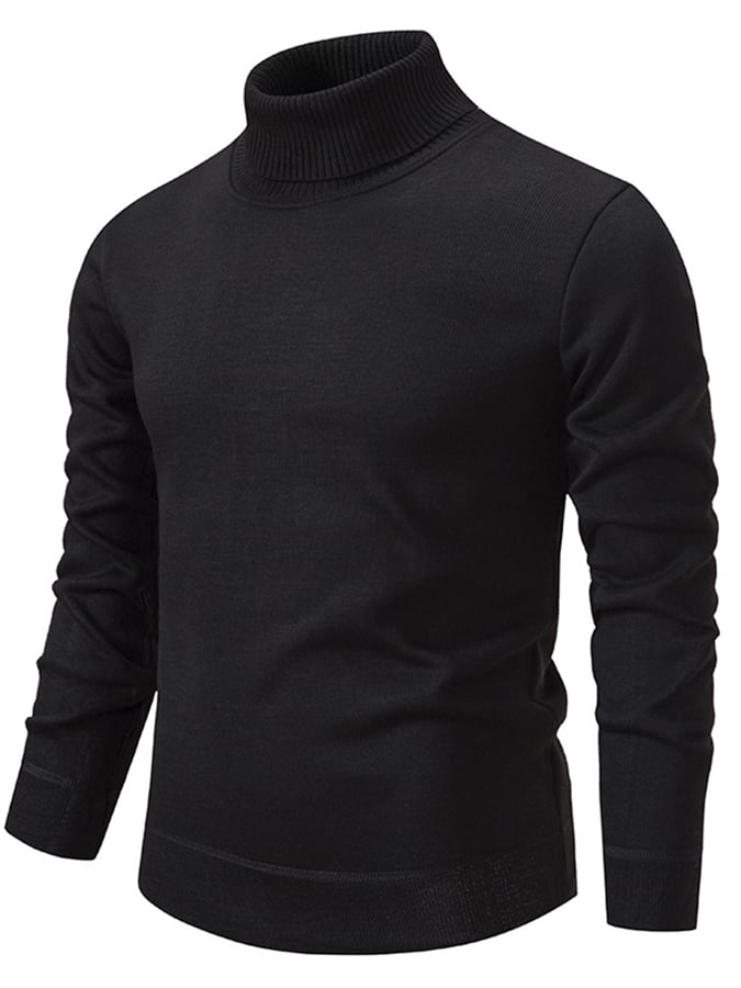 Men's Fashion Solid Color Pullover Long Sleeve Sweater