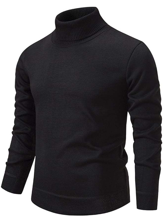 Men's Fashion Solid Color Pullover Long Sleeve Sweater