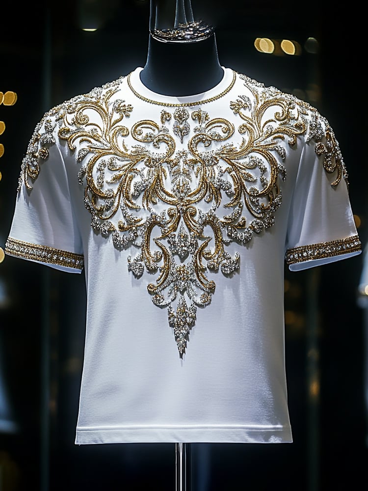 Men's Business Print Short Sleeve T-Shirt