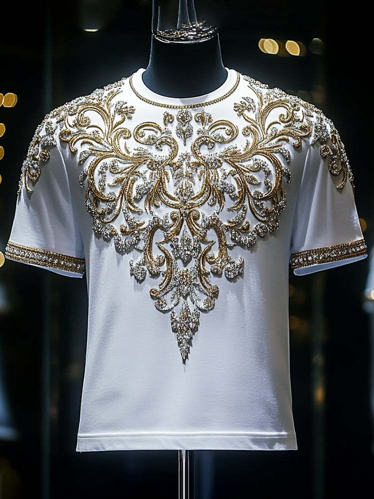 Men's Business Print Short Sleeve T-Shirt