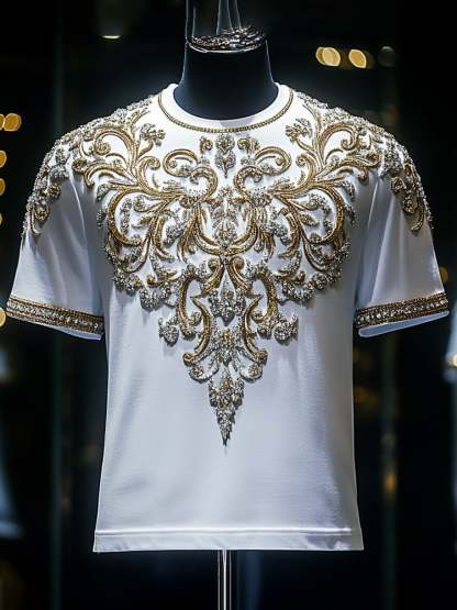 Men's Business Print Short Sleeve T-Shirt