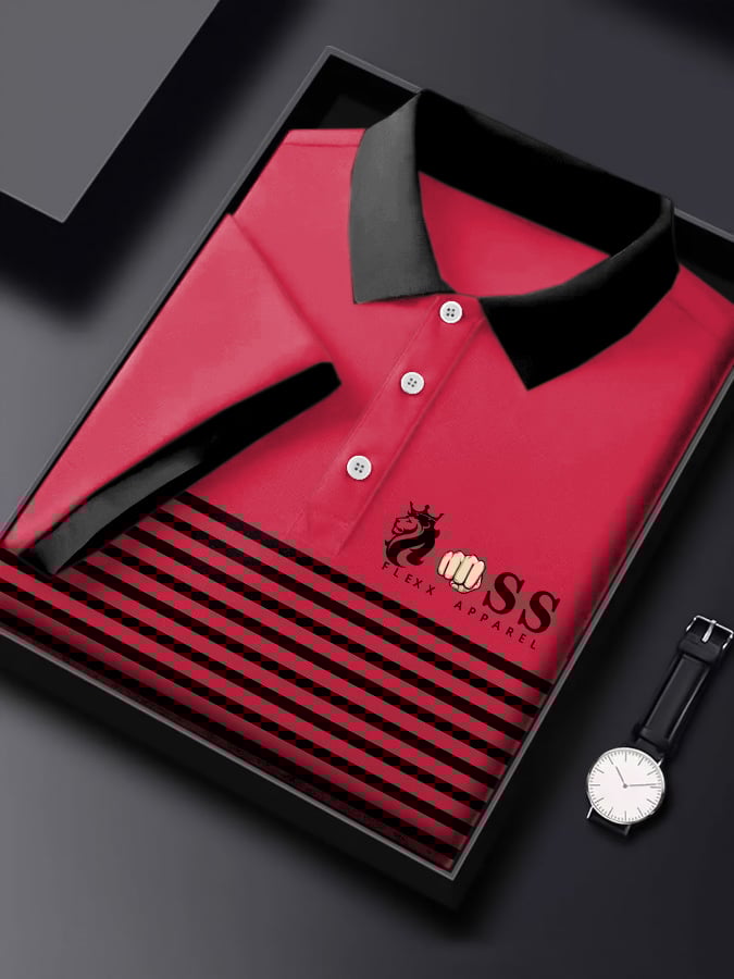 Men's Letter Printed Casual Polo Shirt