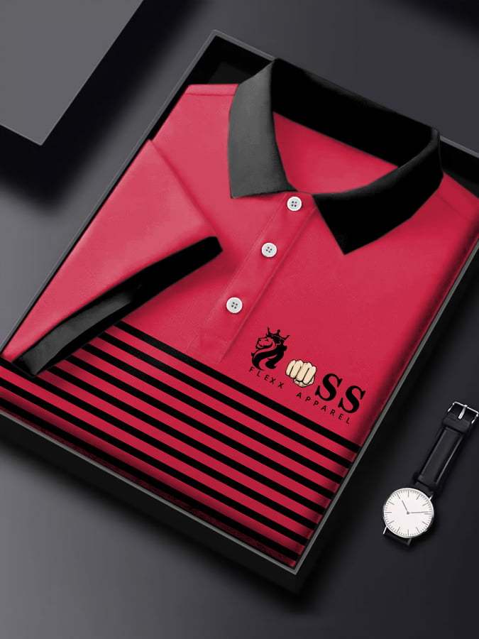 Men's Letter Printed Casual Polo Shirt