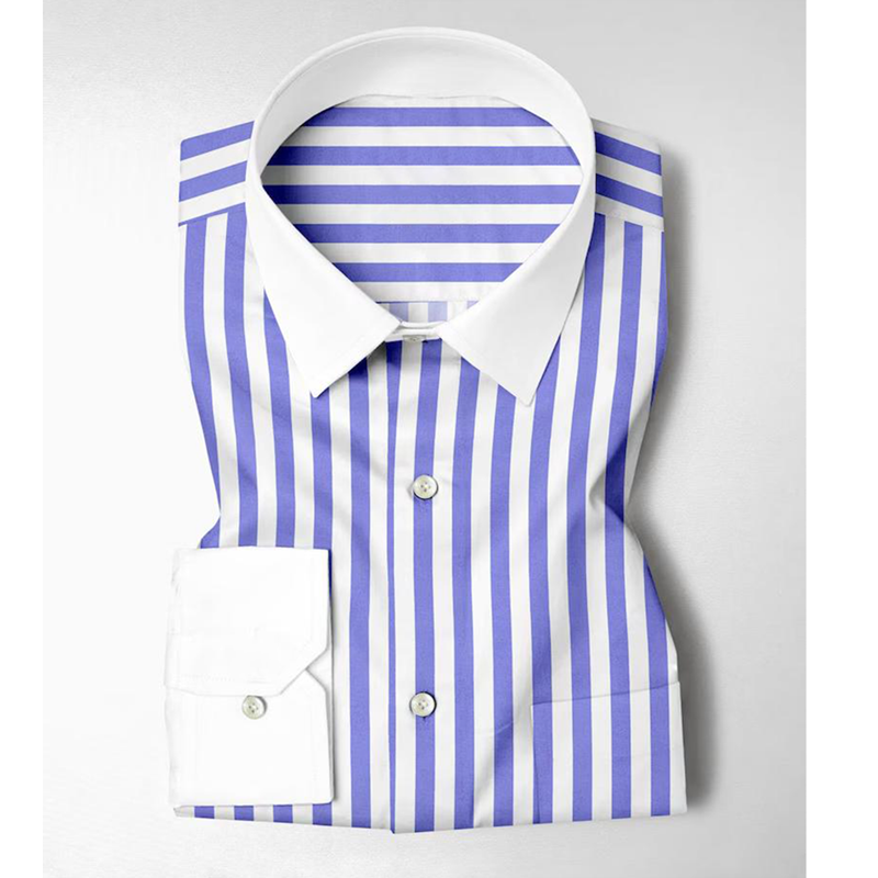 Blue and White Stripes Dress Shirt