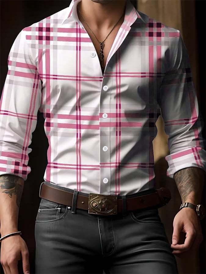 Men's Plaid Business Casual Shirt