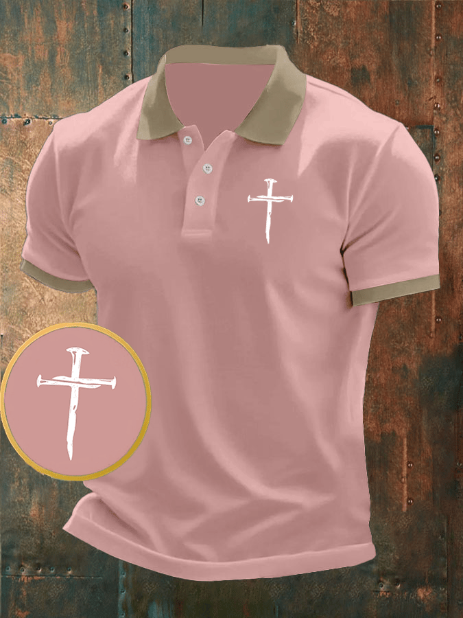 Men's Faith Printed Casual Polo Shirt