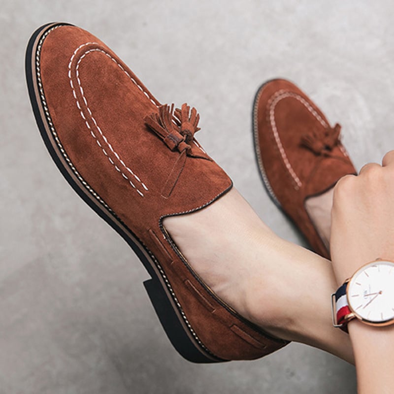 Retro Business Casual Suede Tassel Shoes