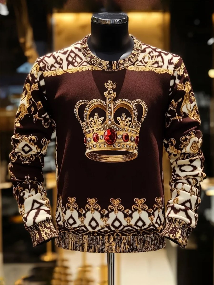 Men's Vintage Luxury Pullover Sweatshirt