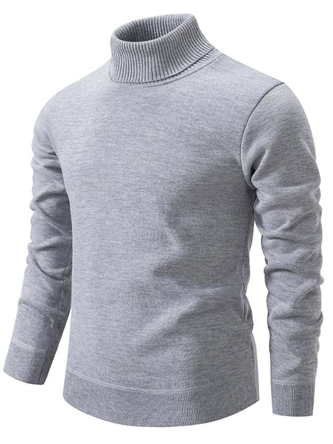 Men's Fashion Solid Color Pullover Long Sleeve Sweater