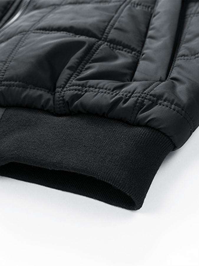 Men's Vintage Plaid Cotton Waffle Patchwork Casual Cotton Jacket