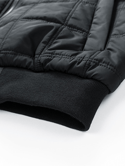 Men's Vintage Plaid Cotton Waffle Patchwork Casual Cotton Jacket