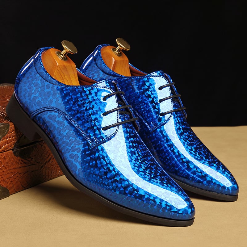 Men's snakeskin pattern leather shoes