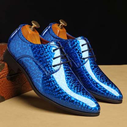Men's snakeskin pattern leather shoes