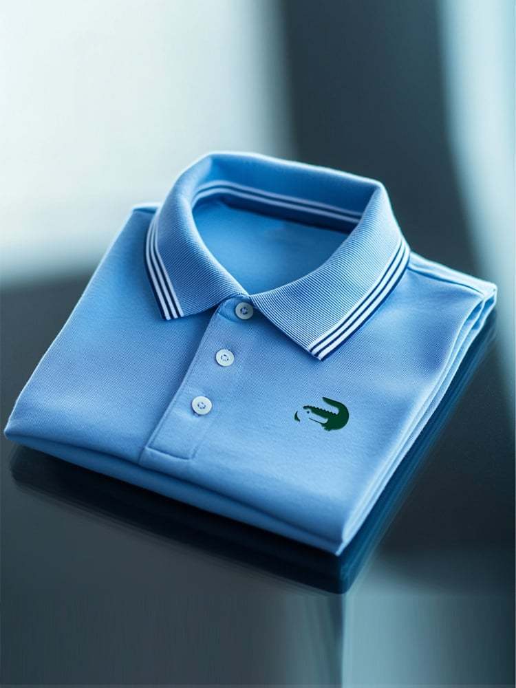 Men's Business Casual Button Short Sleeve Polo Shirt