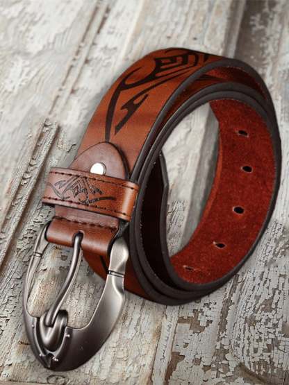 Solid Color Leather Belt