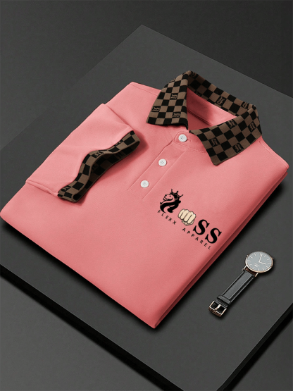 Men's Letter Printed Casual Polo Shirt