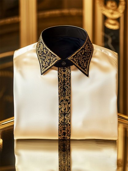 Men's Satin Luxury Business Long Sleeve Shirt