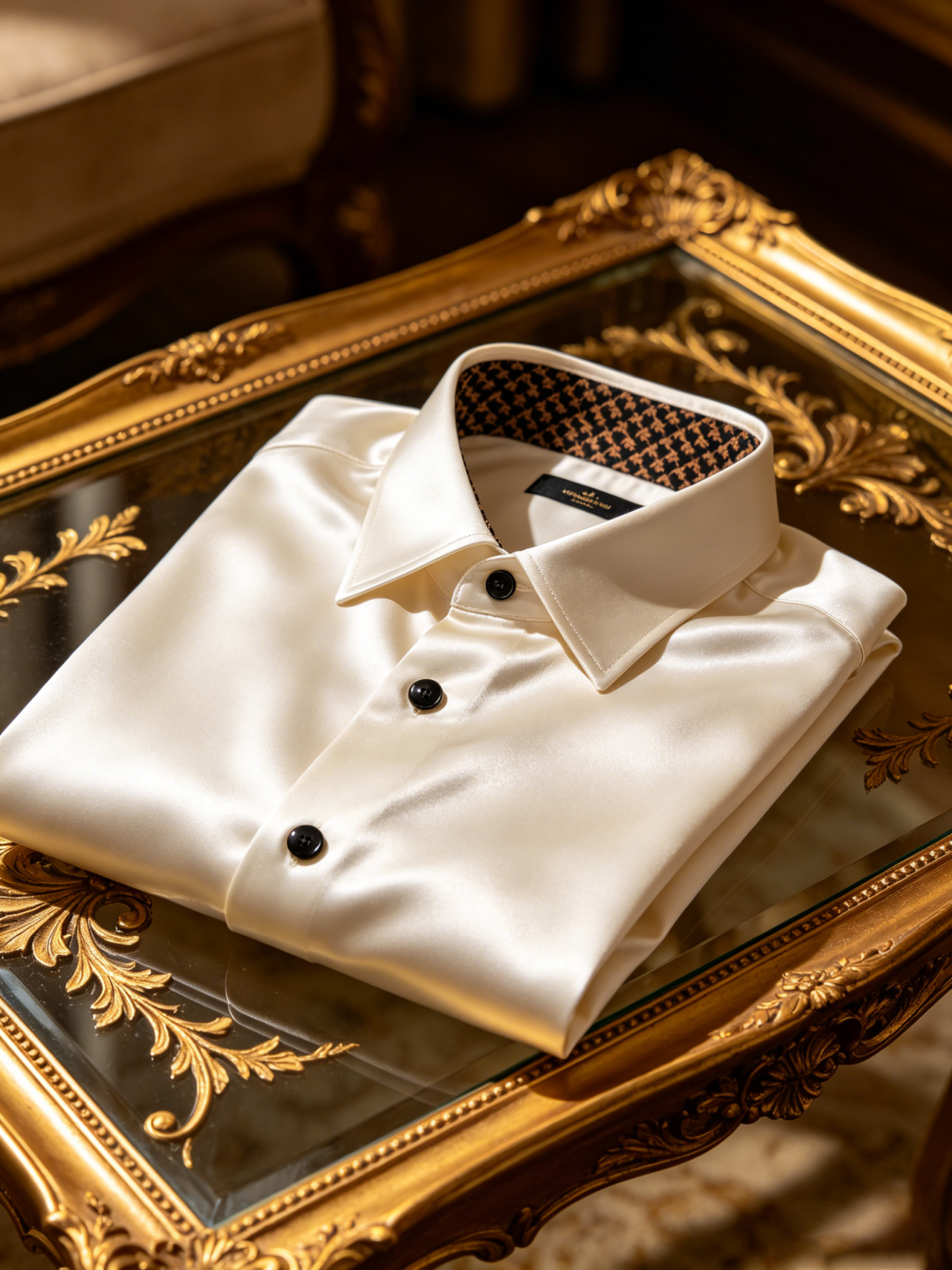 Men's Casual Button Down Silk Shirt