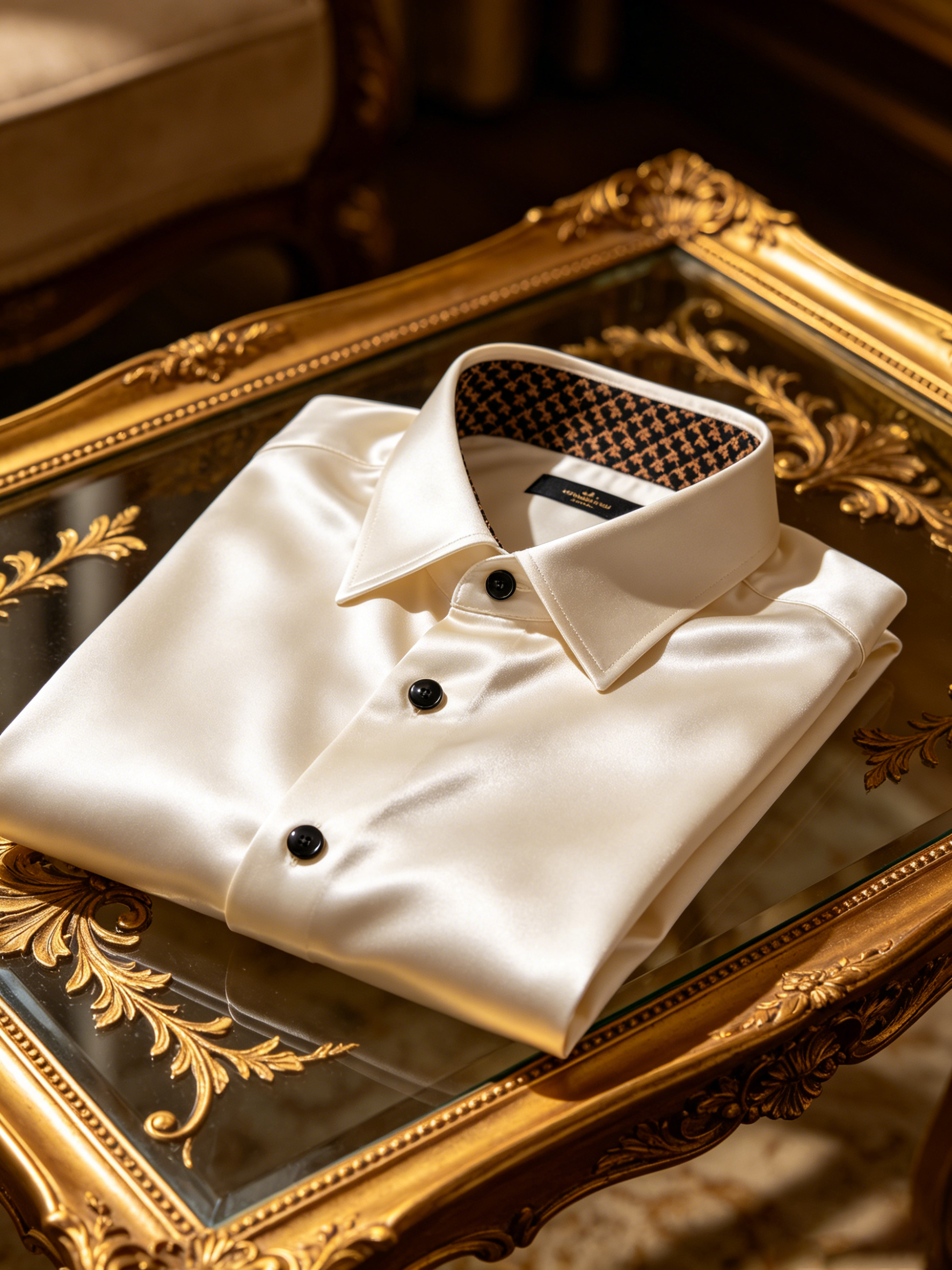 Men's Casual Button Down Silk Shirt