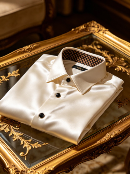 Men's Casual Button Down Silk Shirt