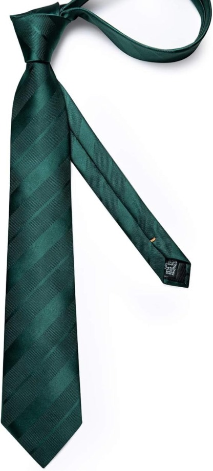 Men's Solid Color Tie and Pocket Square Set,Solid Green