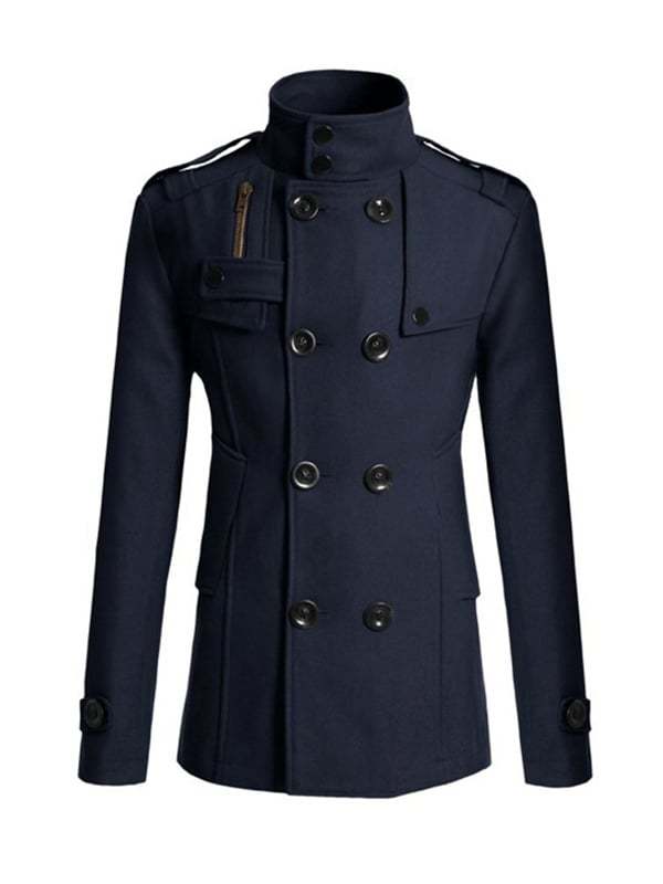 Men's Retro Fashion Pocket Lapel Long Coat