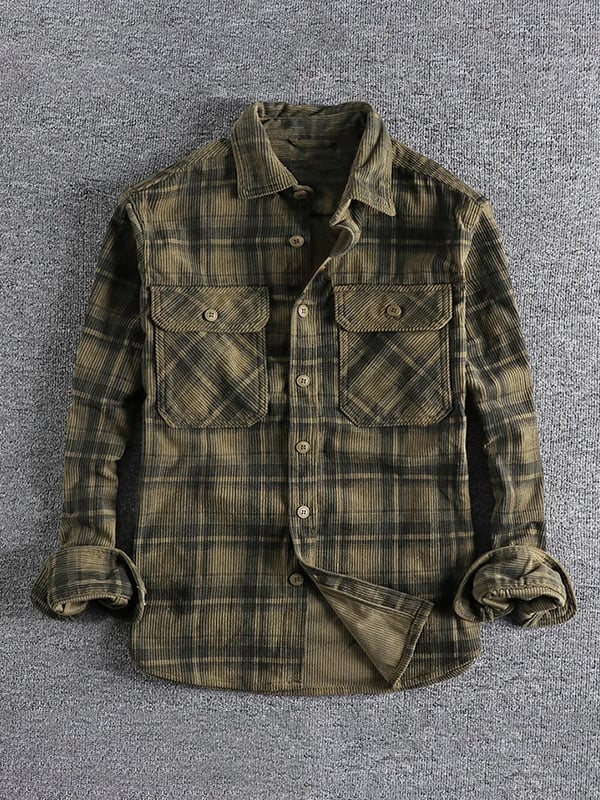 Men's Vintage Western Stripe Pocket Shirt