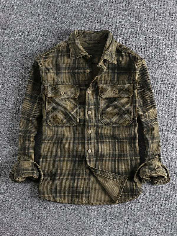 Men's Vintage Western Stripe Pocket Shirt