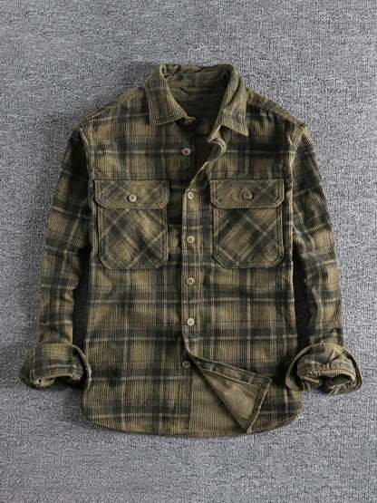 Men's Vintage Western Stripe Pocket Shirt