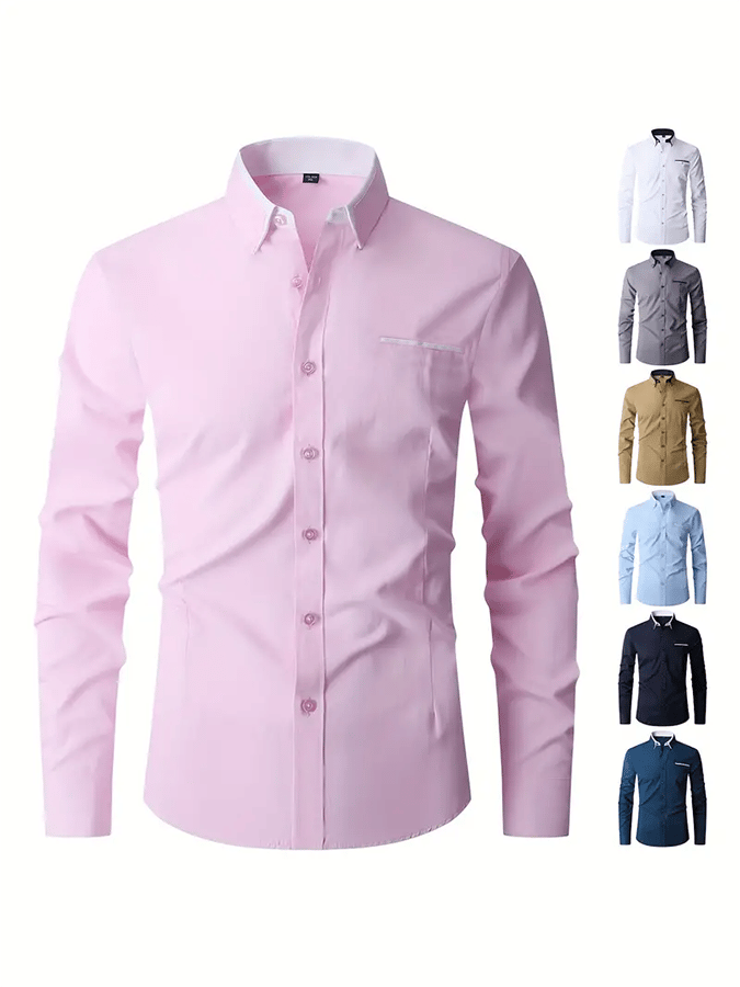 Men's Geometric Design Business Casual Shirt