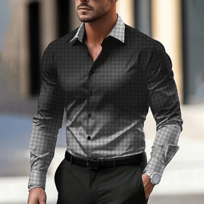 Men's Geometric Design Business Casual Shirt
