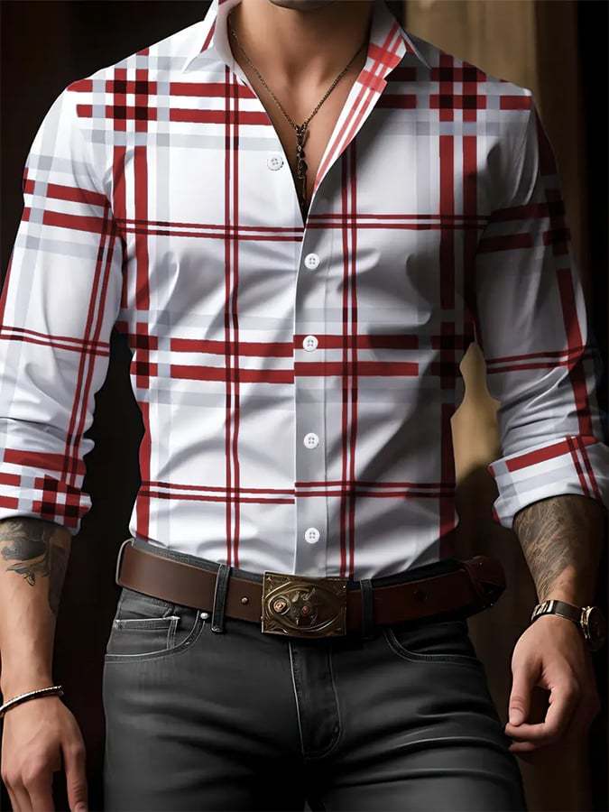 Men's Plaid Business Casual Shirt