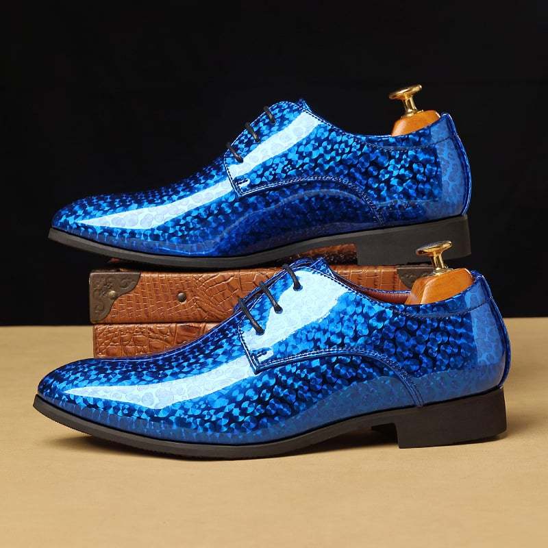 Men's snakeskin pattern leather shoes