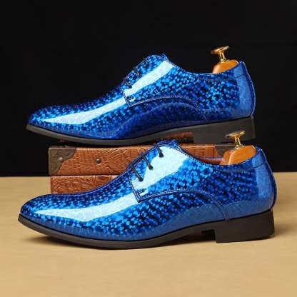 Men's snakeskin pattern leather shoes
