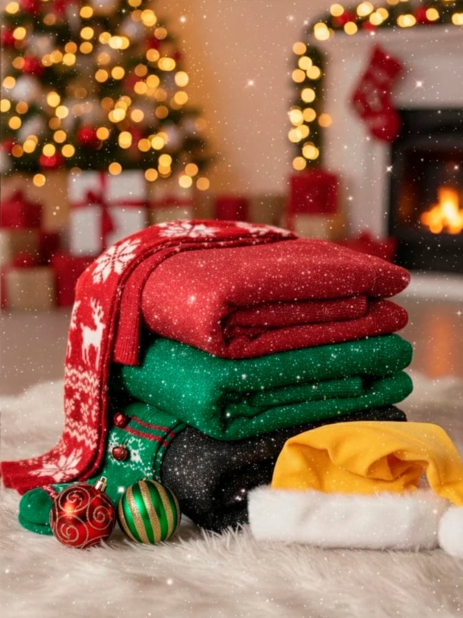 Cozy Travel Crew Neck Shiny Sweatshirt and Pant 2 Piece Sets