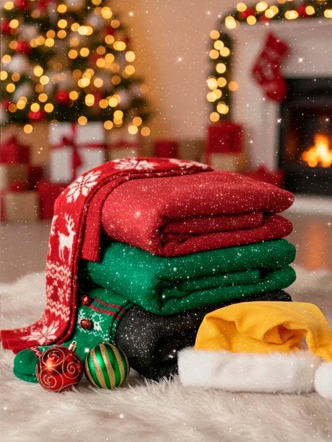 Cozy Travel Crew Neck Shiny Sweatshirt and Pant 2 Piece Sets